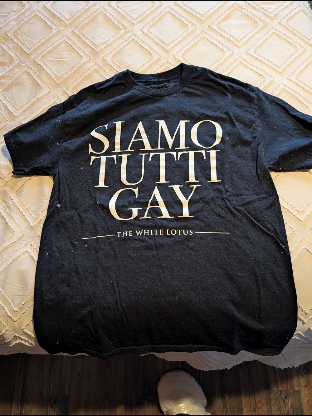 The White Lotus "Siamo Tutti Gay" Black Graphic Tee